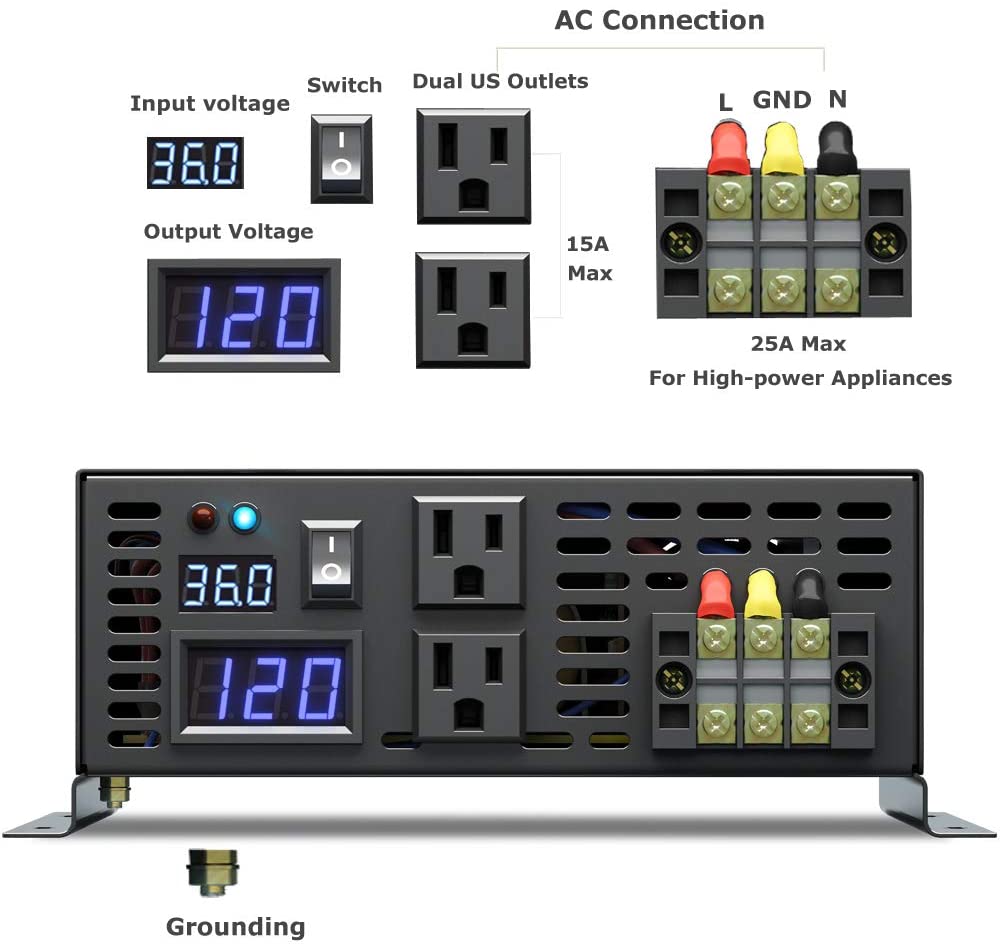 오프 그리드 순수 사인파 태양광 인버터 5000W 12 - Pure Sine Wave Inverter 5000W 48V 220V 리뷰 및 가격