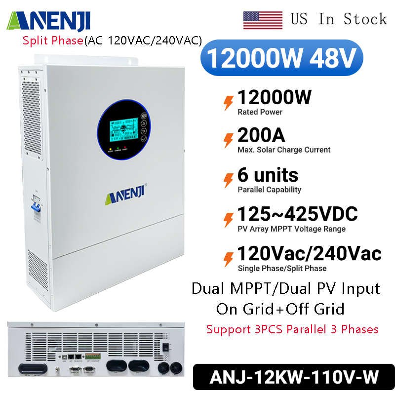 ANENJI 분리형 단상 12KW 48V 하이브리드 태 - Off Grid Solar Inverter 48V 6000W 리뷰 및 가격