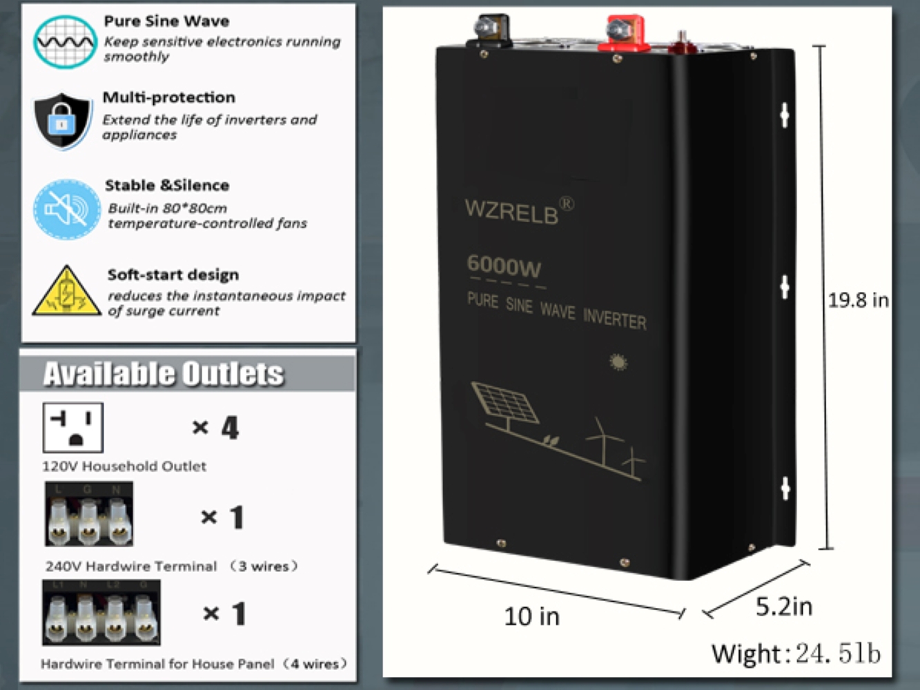6000W 오프그리드 분리형 순수 정현파 인버터 태양광 - Off Grid Solar Inverter 48V 6000W 리뷰 및 가격