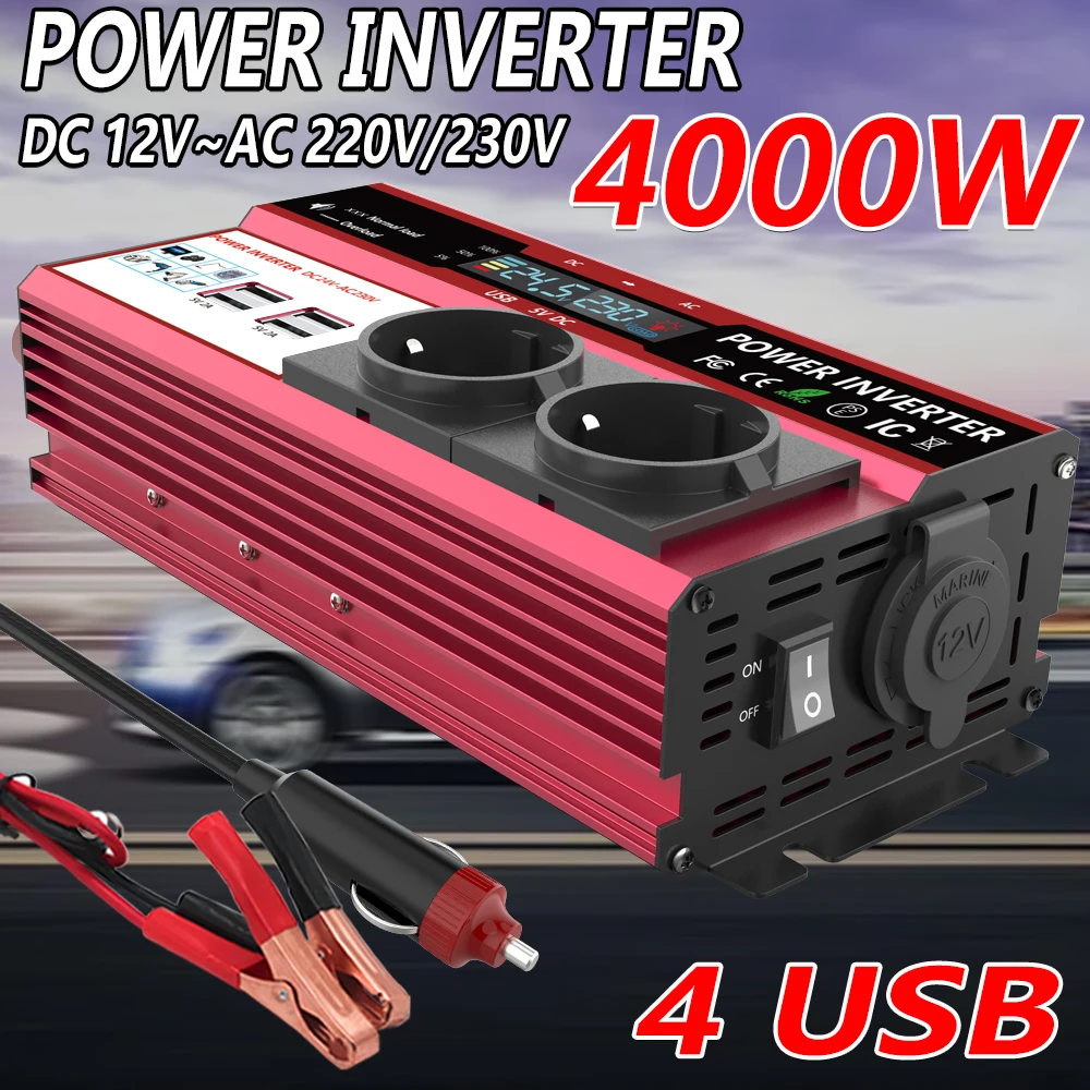 12V에서 220V로 변환하는 4000W 피크 전력 인 - Power Inverter 12V 220V 4000W Continuous 리뷰 및 가격