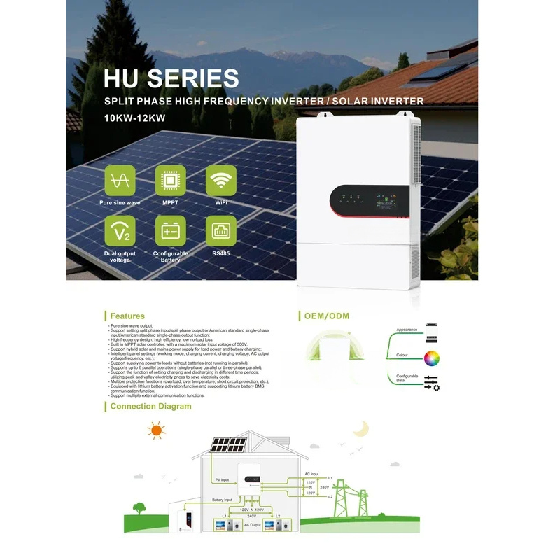 HU 시리즈 분리형 단상 110V/220V PV 48V - Split Phase Inverter 10Kw 110V 220V 리뷰 및 가격