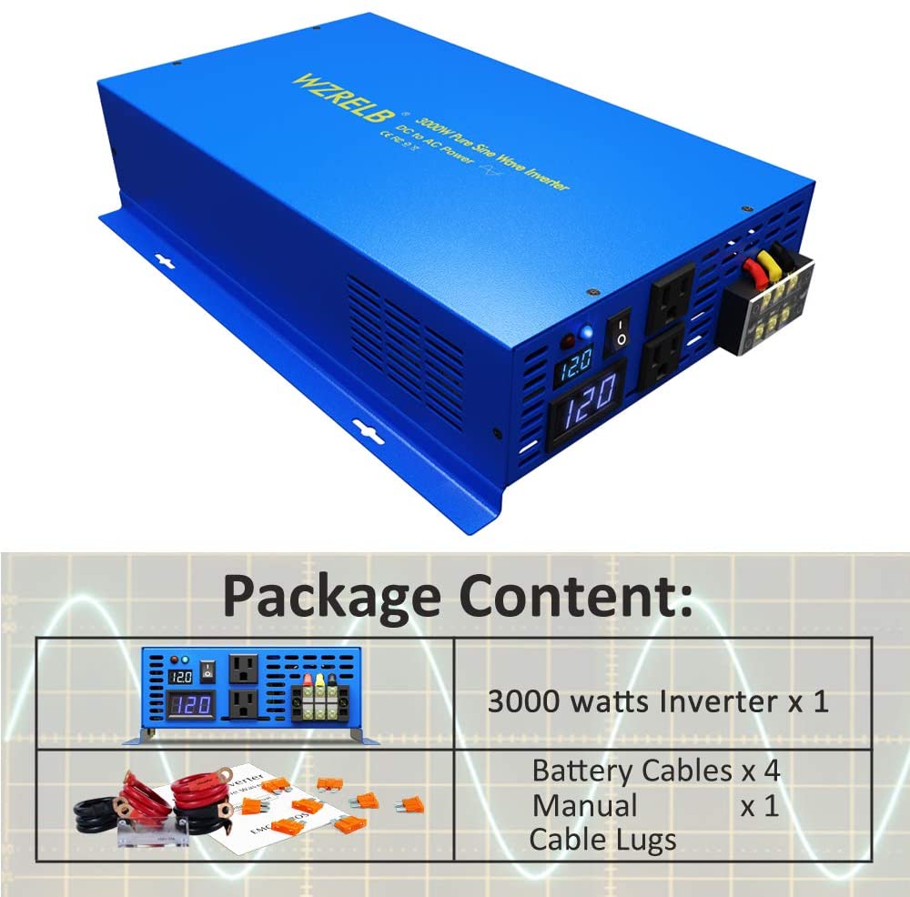 순수 사인파 전력 인버터 3000W 24V 220V 태 - Inverter Pure Sine Wave 60Hz 120V 3000W 리뷰 및 가격