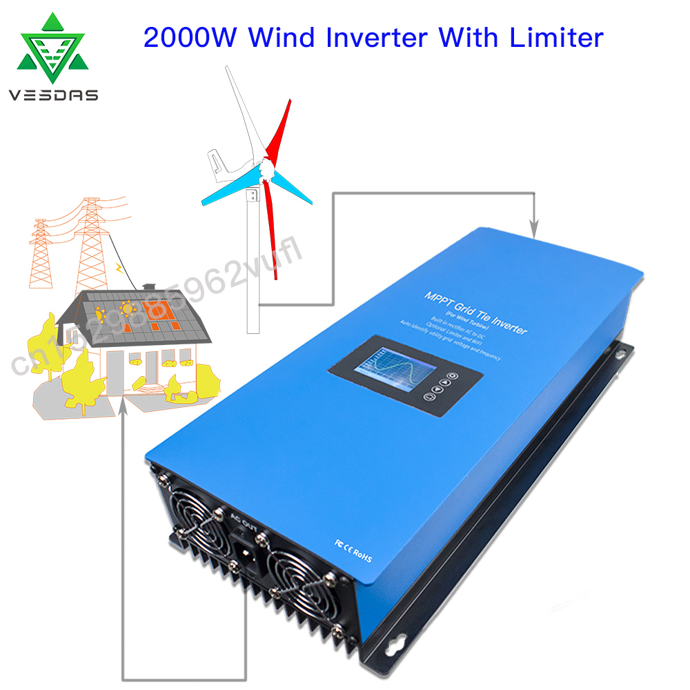 1000W 2000W 풍력 MPPT 전원 그리드 타이  - Grid Tie Inverter Limiter 2000W 리뷰 및 가격