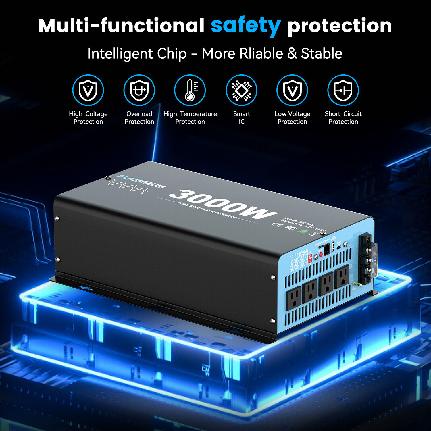 3000W 순수 사인파 전력 인버터, 12V DC를 1 - Inverter Pure Sine Wave 60Hz 120V 3000W 리뷰 및 가격